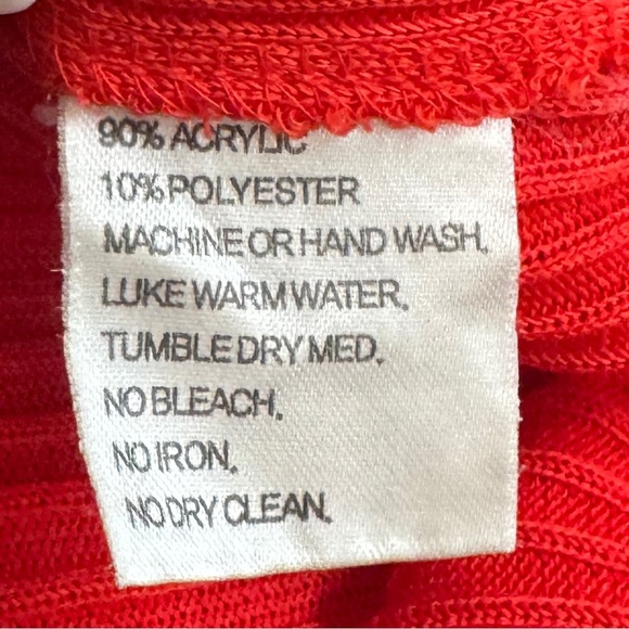 Exclusively Misook Red Orange Boat Neck Ribbed Lightweight Sweater Size LP - Picture 4 of 4